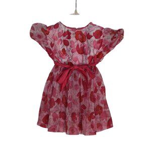 Vintage 1950's Kate Greenway Pink Floral Cotton Party Dress Size Baby/toddler